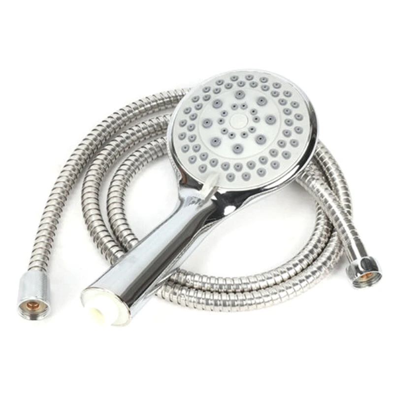 Multifunctional Shower Head Handheld Shower Head Water Saving Belt 1.5M Hose Silver