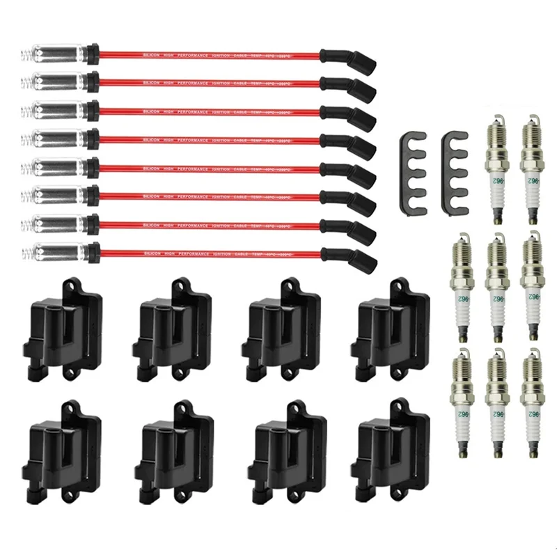

1 комплект для Chevy GMC 4,8 л 5,3 л 6,0 л 8,1 л квадратная катушка зажигания 12556893, 12558693 свеча зажигания 41-962 19299585 провод 9059