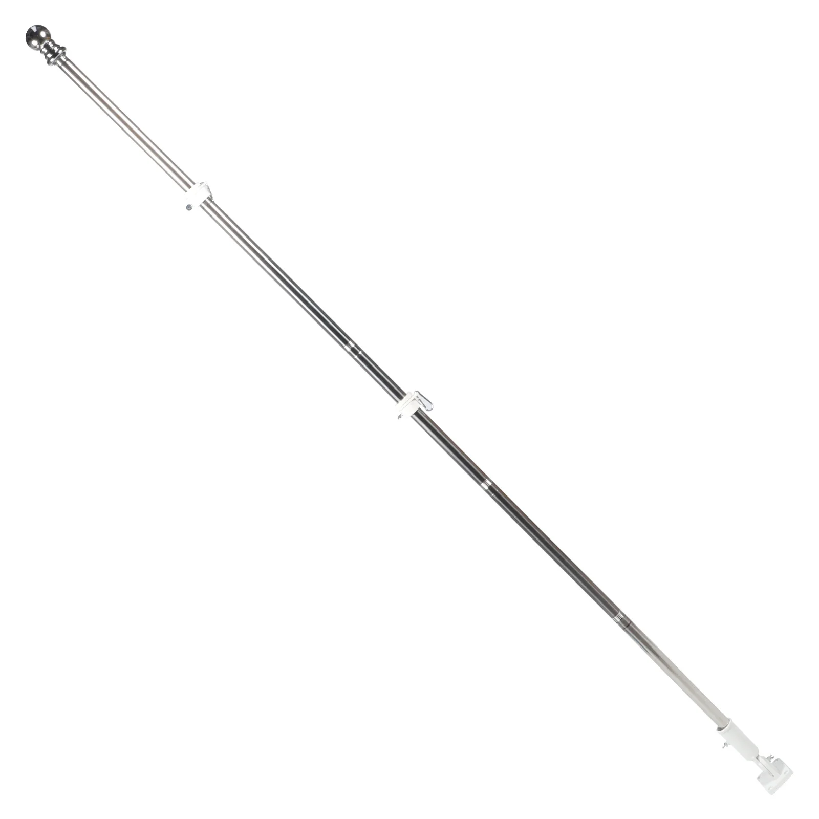 1 Set Five-Section Stainless Steel Flagpole Rotating Outdoor Garden Flag Pole Rustproof Metal Stand For Wall Roof Flagpole