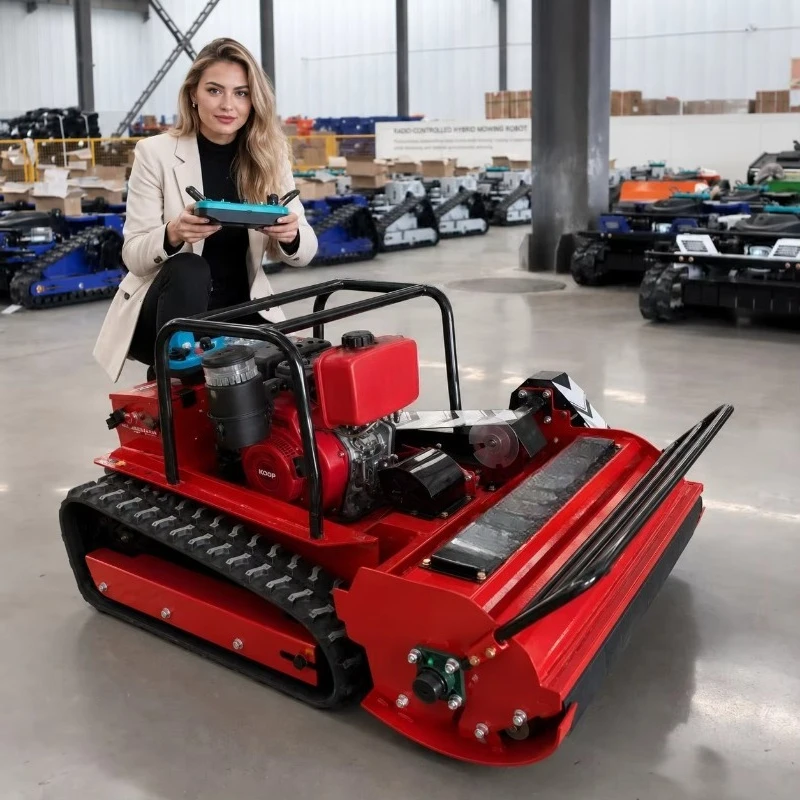 Engine Small Robot Grass Cutter Cutting Width 800mm 1000mm 1200mm RC Crawler Lawn Mower Flail Mower