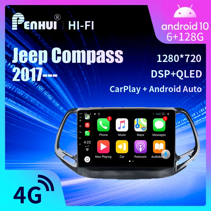 Android Car DVD For Jeep Compass (2017---) Car Radio Multimedia Video Player Navigation GPS Android10.0 Penhui & Redpower