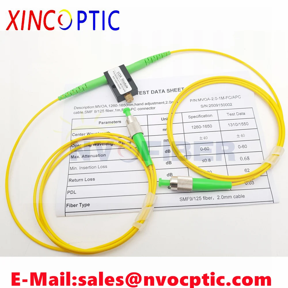 FiberType SMF9/125 fiber, Attenuator 0-60dB In-line Mechanical Variable Online Attenuater With 1M2.0 LC/FC/SC/ST Cable Connector