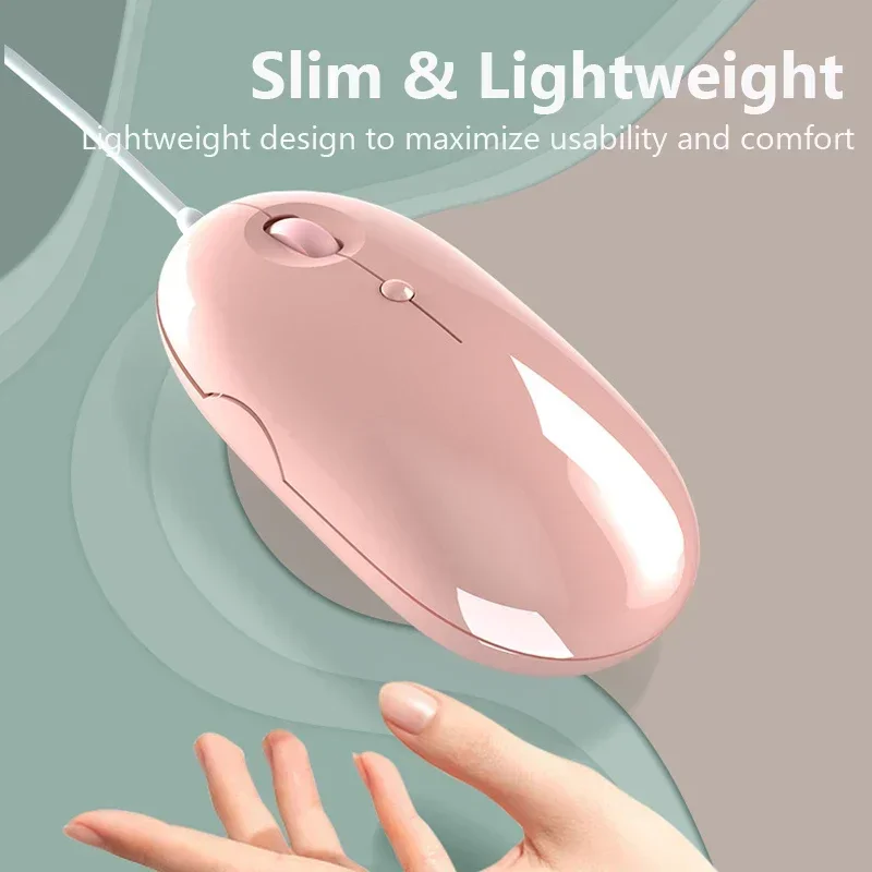 Ergonomic Gaming Mouse USB Wired Computer Mouse Gamer Optical Mice Magic Silent Mause For PC Gamer Laptop Pink Girl Gift Office