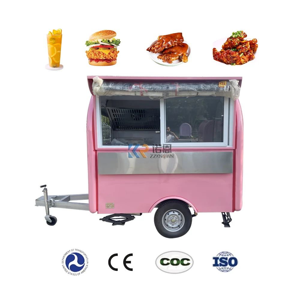 Mobile Outdoor Fast Food Trailer Europe Standard Coffee Bar Pizza Hot Dog Cart Horse Box Van Vending Kiosk