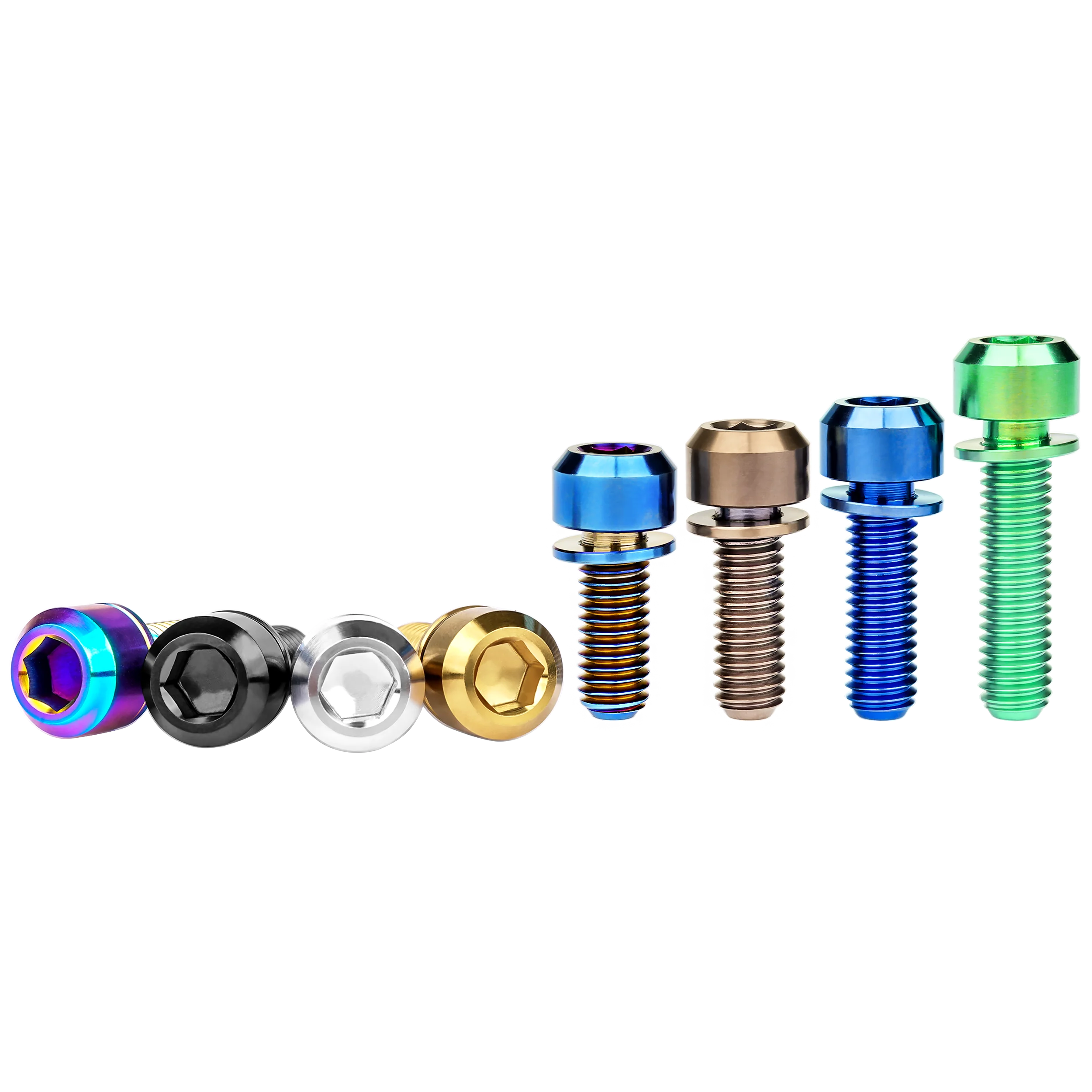 Wanyifa TITANIUM Bolt M6x16/18/20/25/30/35 มม.หัวเครื่องซักผ้าจักรยานเบรคอะแดปเตอร์ Mount จักรยาน Ti สกรู