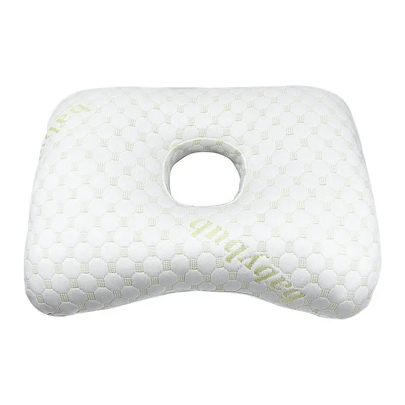 Ademend ergonomisch kussen met oorgat Draagbaar comfortabel oorbelkussen Katoenen vulling Oorpiercingkussen - afbeelding 1