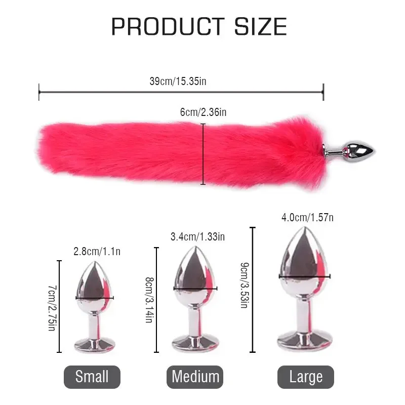 Anal Butt Plug with Fox Tail for Woman Female Man Gay Steel Metal Buttplug Annal Adults Sex Toy Tooys Tool Products Shop