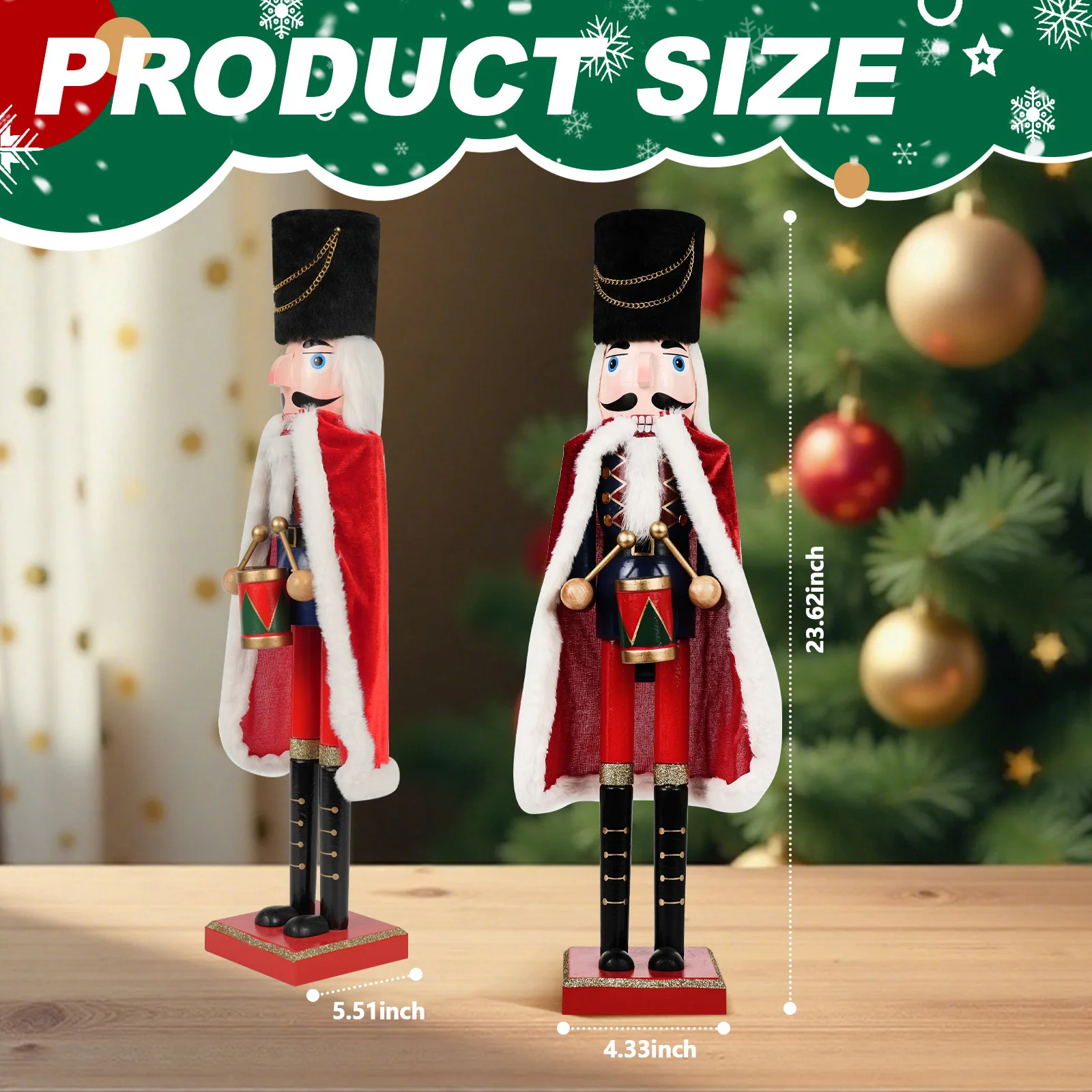 

24inch Large Thanksgiving Nutcracker Festive Wooden Soldier Decor for Mantle, Table & Home