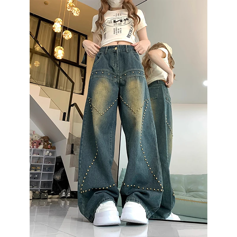 

Women Y2k Star Jeans Baggy Harajuku Oversize Denim Trousers New Aesthetic Jean Pants Vintage Japanese 2000S Style Trashy Clothes