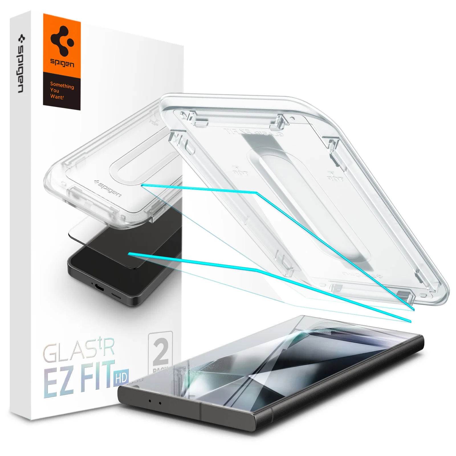 Spigen Glas.tR EZ Fit HD dla „Samsung Galaxy S24 Ultra” Szkło hartowane na ekran (2P)