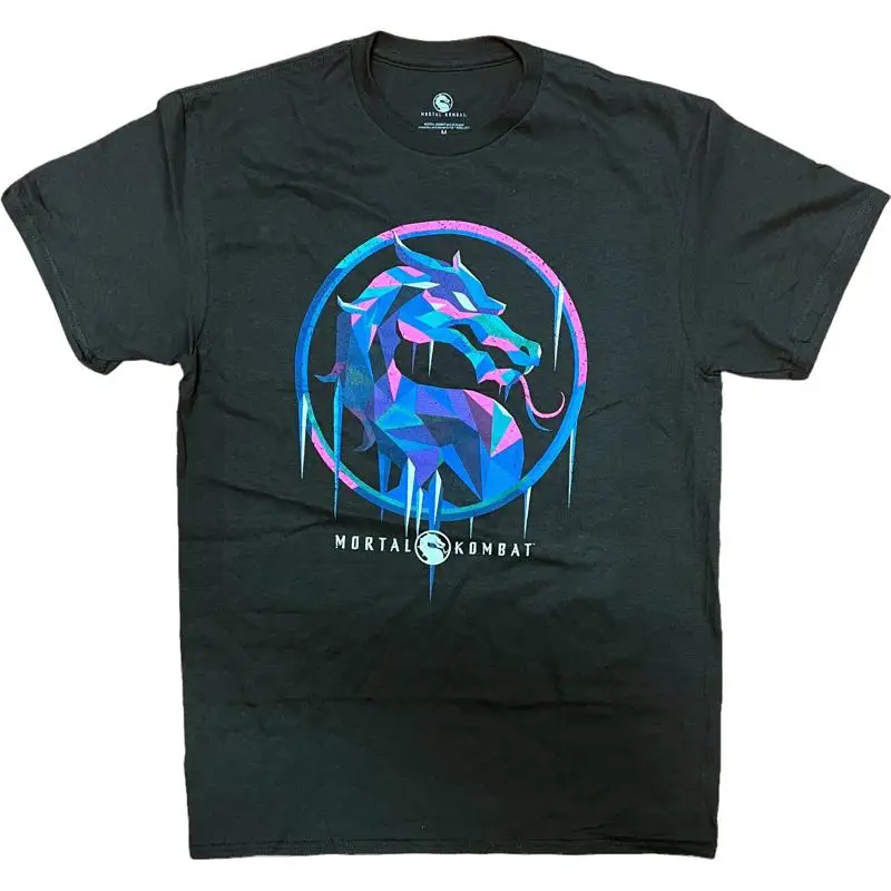 

Мужская футболка с логотипом Mortal Kombat, черная, средняя
