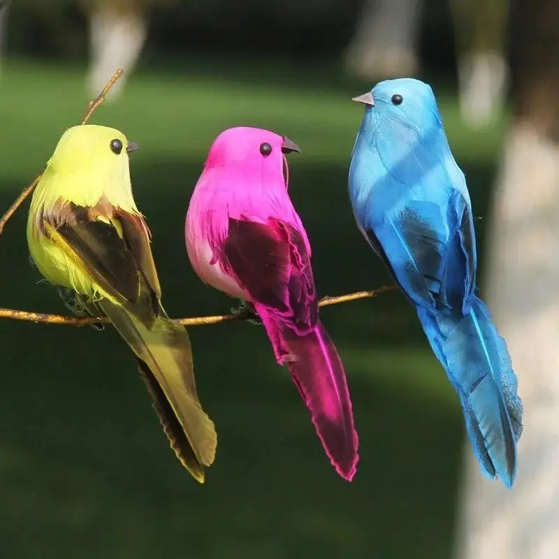 Creative Foam Artificial Parrot Decoration 1PC Imitation Bird Model With Feather Design Garden Wedding Outdoor Party Home Decor