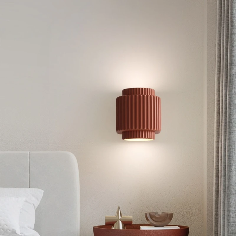 Postmodern Minimalist Stripe Resin LED Wall Lamps Bedroom Headbroad Stair Living Room Aisle Background E27 Wall Sconces Lighting