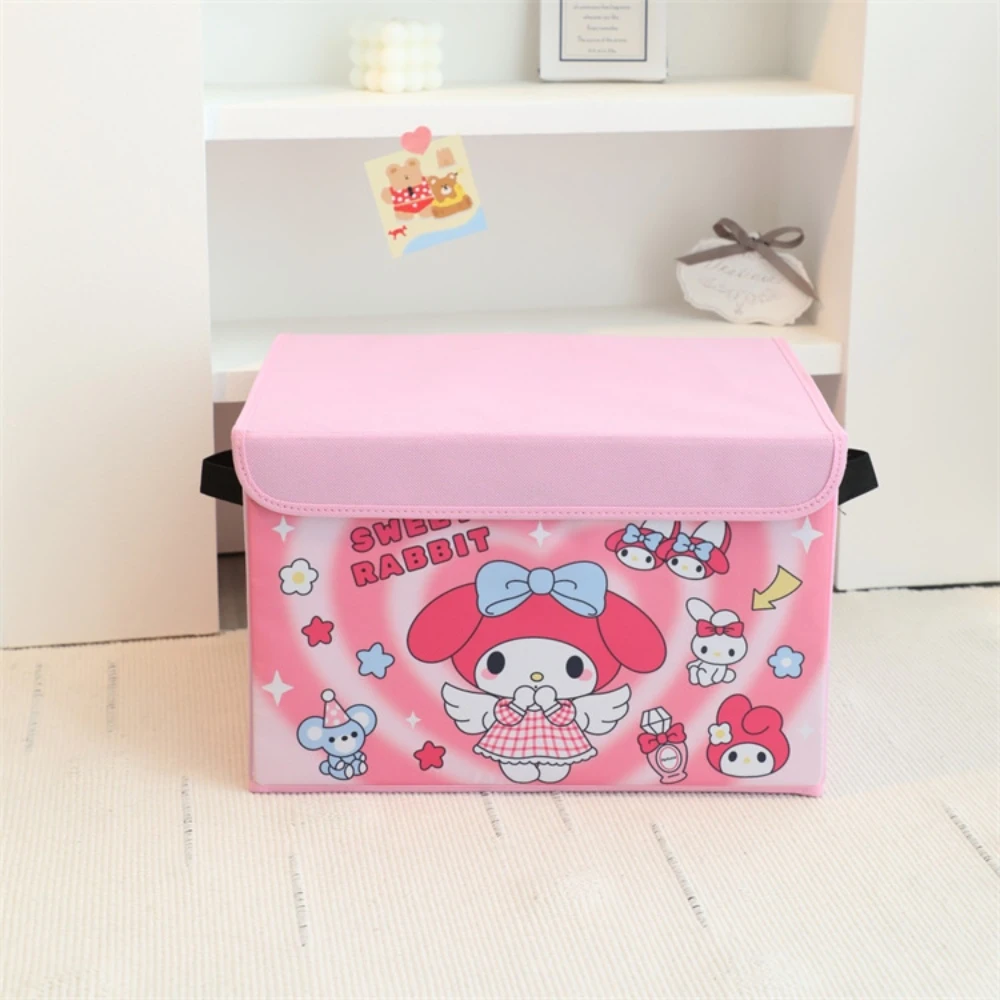 New Sanrio Cinnamoroll Home Storage Boxes My Melody Miscellaneous Boxes Handheld Portable Collapsible Kuromi Toy Storage Casse