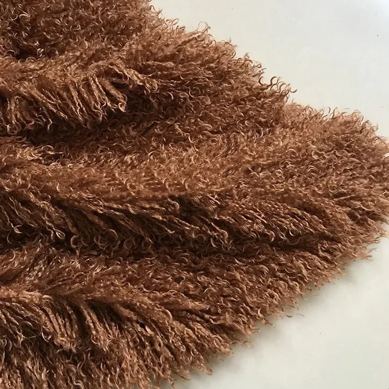 170X50CM Imitation Wool Fur Plush Fabric Long Pile Furry Faux Fur Fabric for Clothing Hat Bag Counter Background Photo Decor