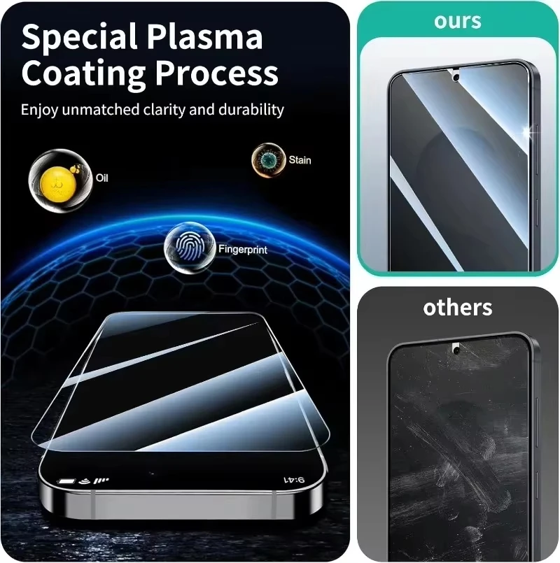 3PCS Privacy Screen Protector for Samsung S26 Ultra S25 S24 S23 S22 S21 Plus Dust Free Easy Install Anti Spy Tempered Glass