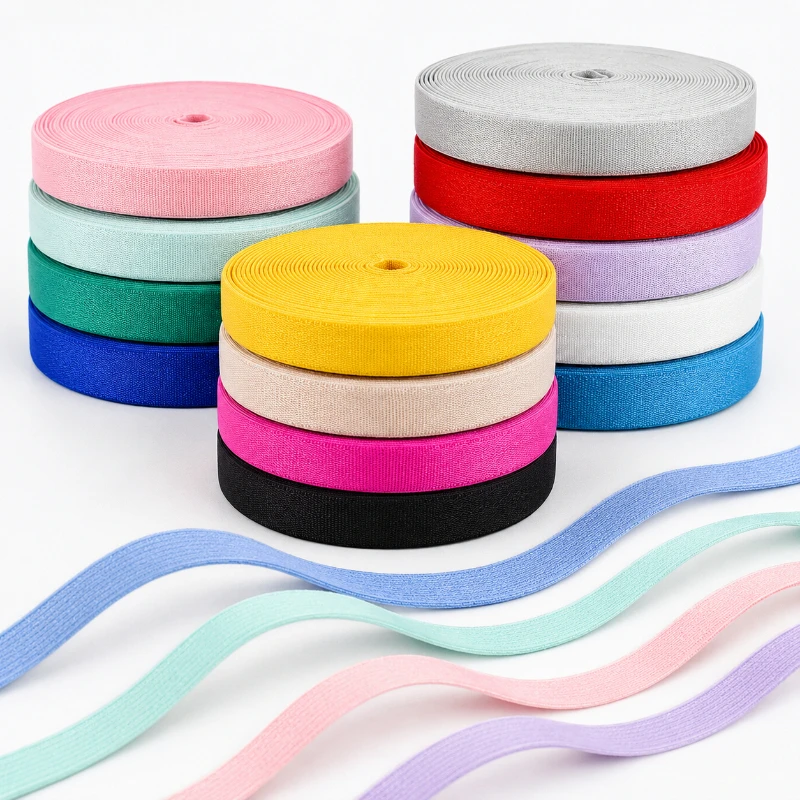 10/20Meters 6-25mm Nylon Elastic Band Soft Underwear Strap Bra Swimsuit Belt Rubber Stretch Tape DIY Sewing Accessory Roll Trim view 6