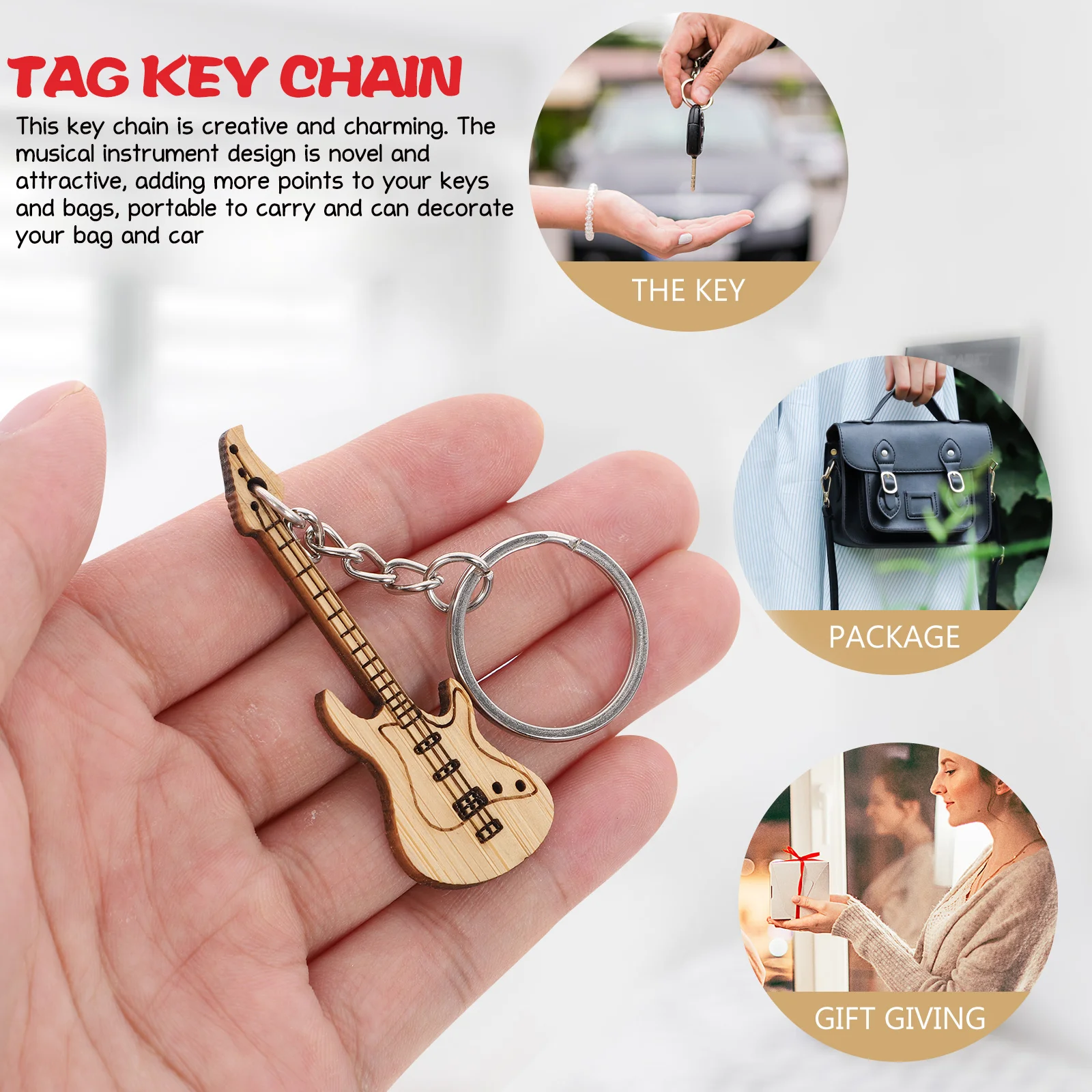 เครื่องดนตรีพวงกุญแจโซ่แหวนขอบคุณตะกร้าของขวัญอุปกรณ์เสริมสําหรับผู้หญิง Decor