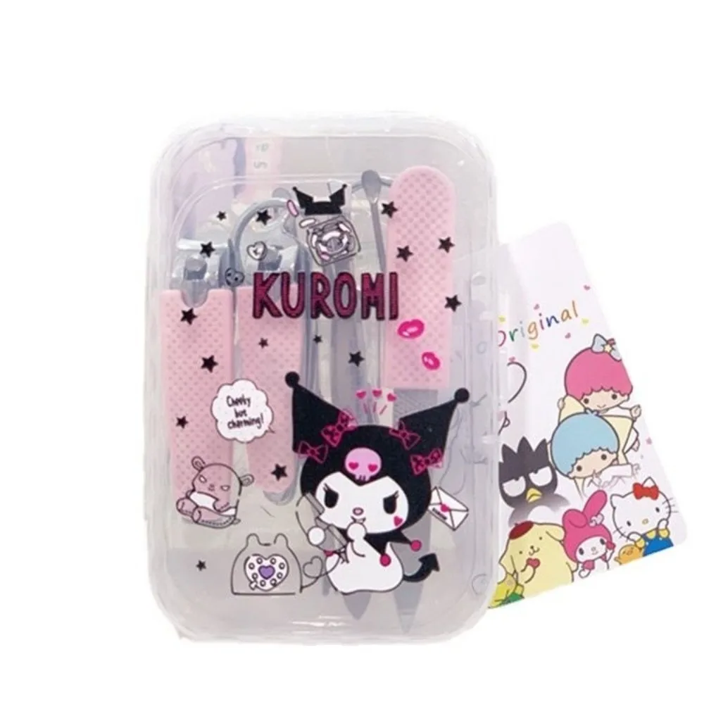 Sanrio Hello Kitty Kuromi moja melodia Pachacco kreskówka urocza obcinacz do paznokci drukowana narzędzia do Manicure zestaw obcinaków do paznokci ze stali nierdzewnej