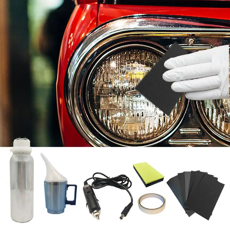 

Auto Headlight Restoration Kit Atomizing Cup Restoration Set Car Headlight Polisher Liquid Evaporator Vehicle Accessories