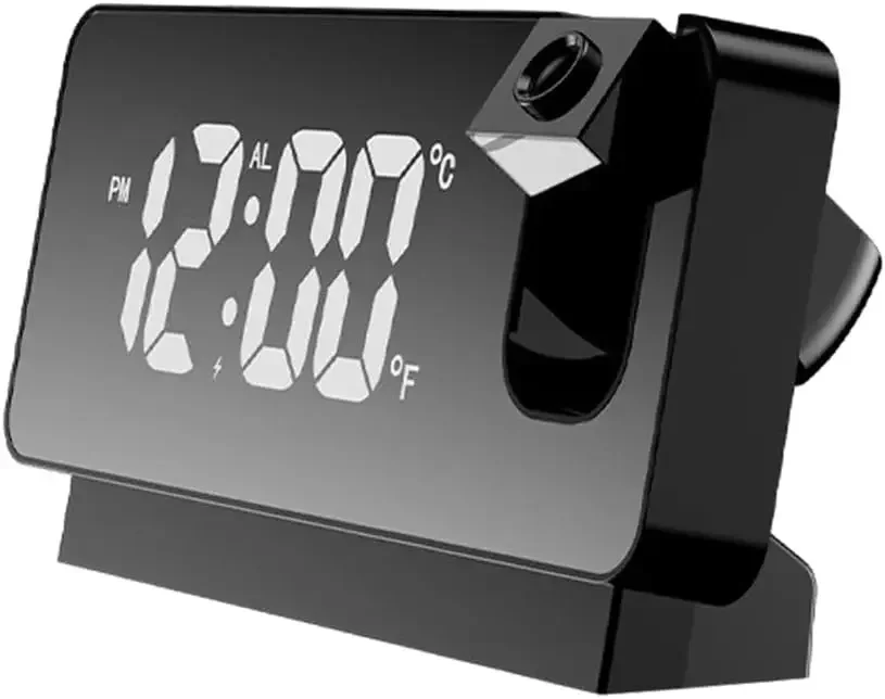 LED Display Digital Projection Alarm Clock Mute Office