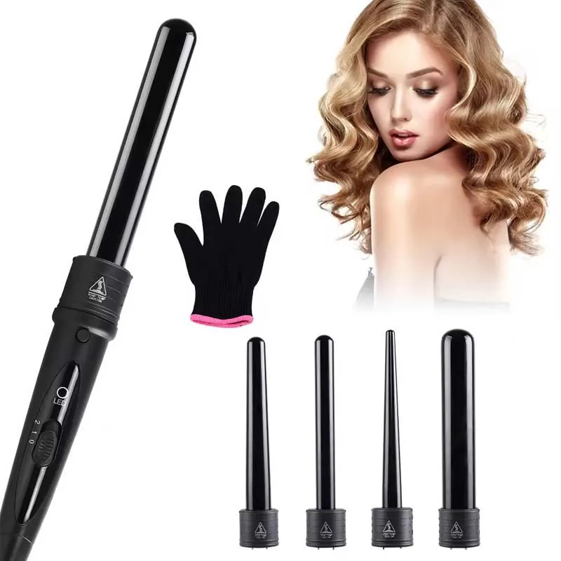 

Professional Hot Curling Tool Curling Iron Wand Set Replaceable 5 in 1 Rotating Hair Curler