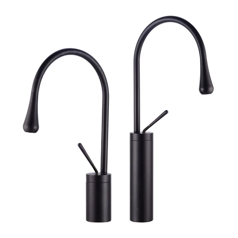 Brushed Gold/Black/Chrome Stainless Steel Vessel Sink Faucet Single Handle High Arc Bathroom Mixer Tap