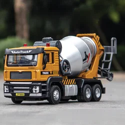 Engineering Vehicle Cement Mixer Transport Truck Simulation Diecast & Toy Vehicles Sounds & Light Pull Back Car 1:50 Alloy Model