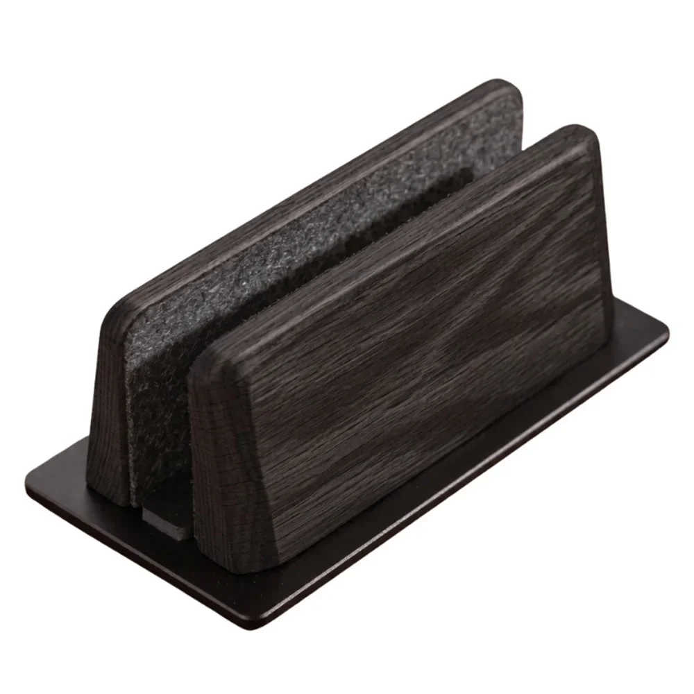 Single/Dual Slot Felt Lining Desktop Storage Bracket Wooden Vertical Laptop Stand Notebook Holder for MacBook Tablet Organizer
