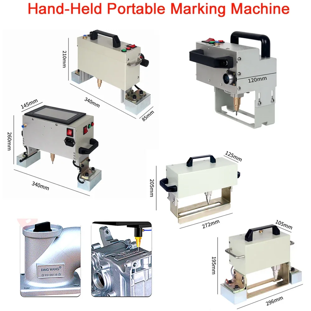 

Metal Nameplate Marking Machine Pneumatic HandHeld Portable Touch Screen Lettering Engraving Marker for Car Frame 60x20-140x55MM