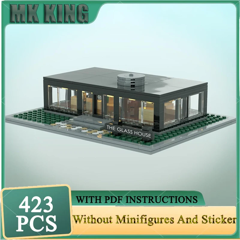 

City Street View Model Moc Building Blocks The Glass House Model Technology Brick DIY Assembly Construction Toy Holiday Set Gift