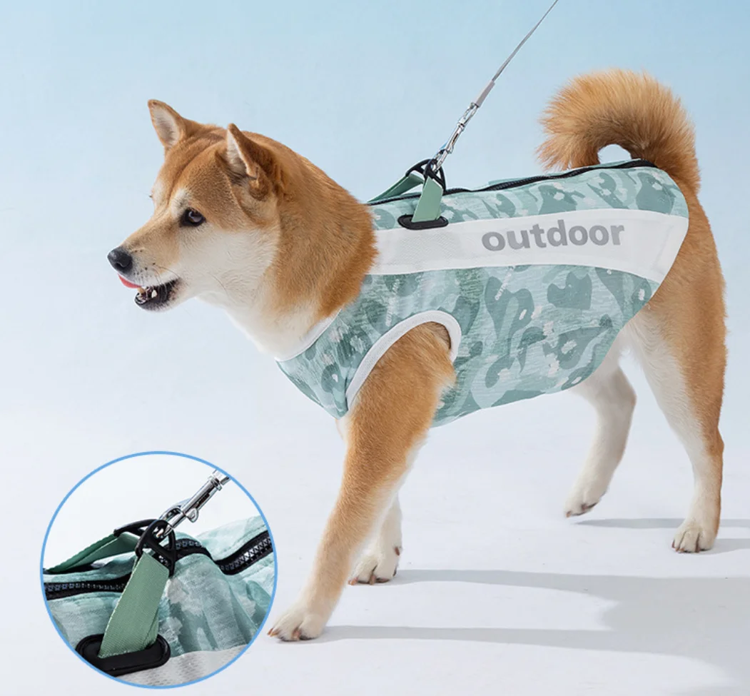 Preventie van zonnesteek voor huisdieren, koeling, tractie van mesh splitsen, stoere kleding, kleine en middelgrote hondenteddy, zomervest, hondenclo