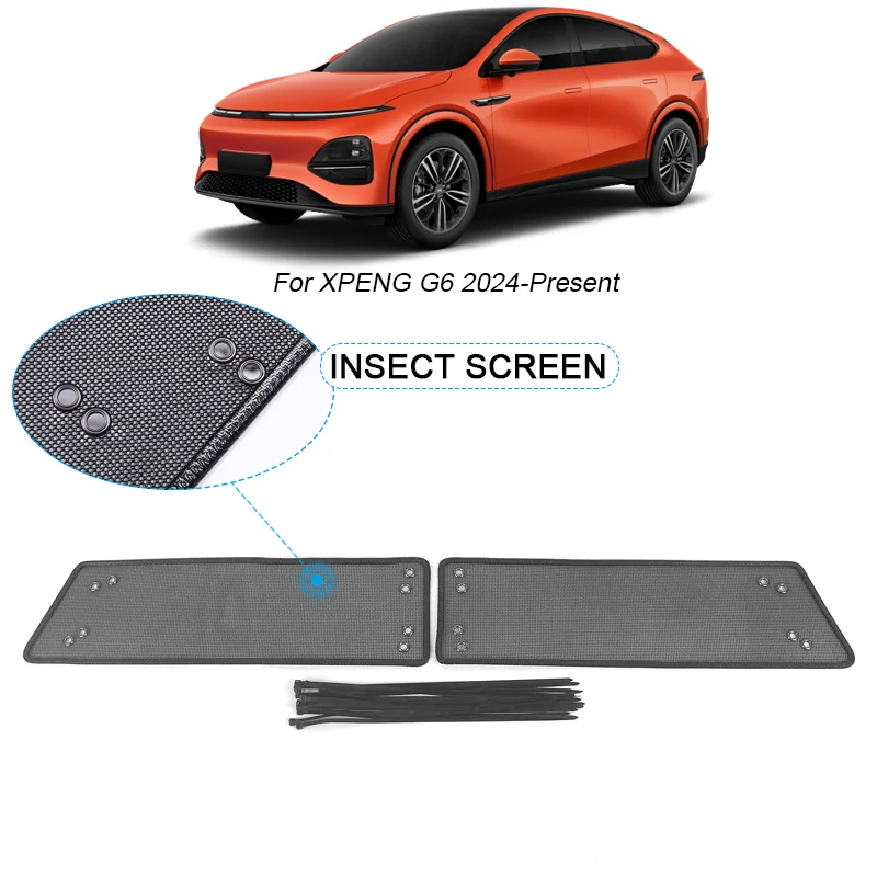 2PCS For XPENG G6 2024-Present Car Insect-proof Air Inlet Protect Cover  Airin Insert Vent Racing Grill Filter Net Accessories