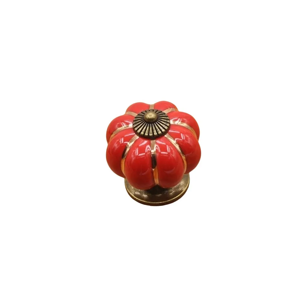 New Pumpkin Shape Cabinet Handles Single Hole Round Shape Door Knobs Rustic Finish Decorative Drawer Pulls Drawer Hardware