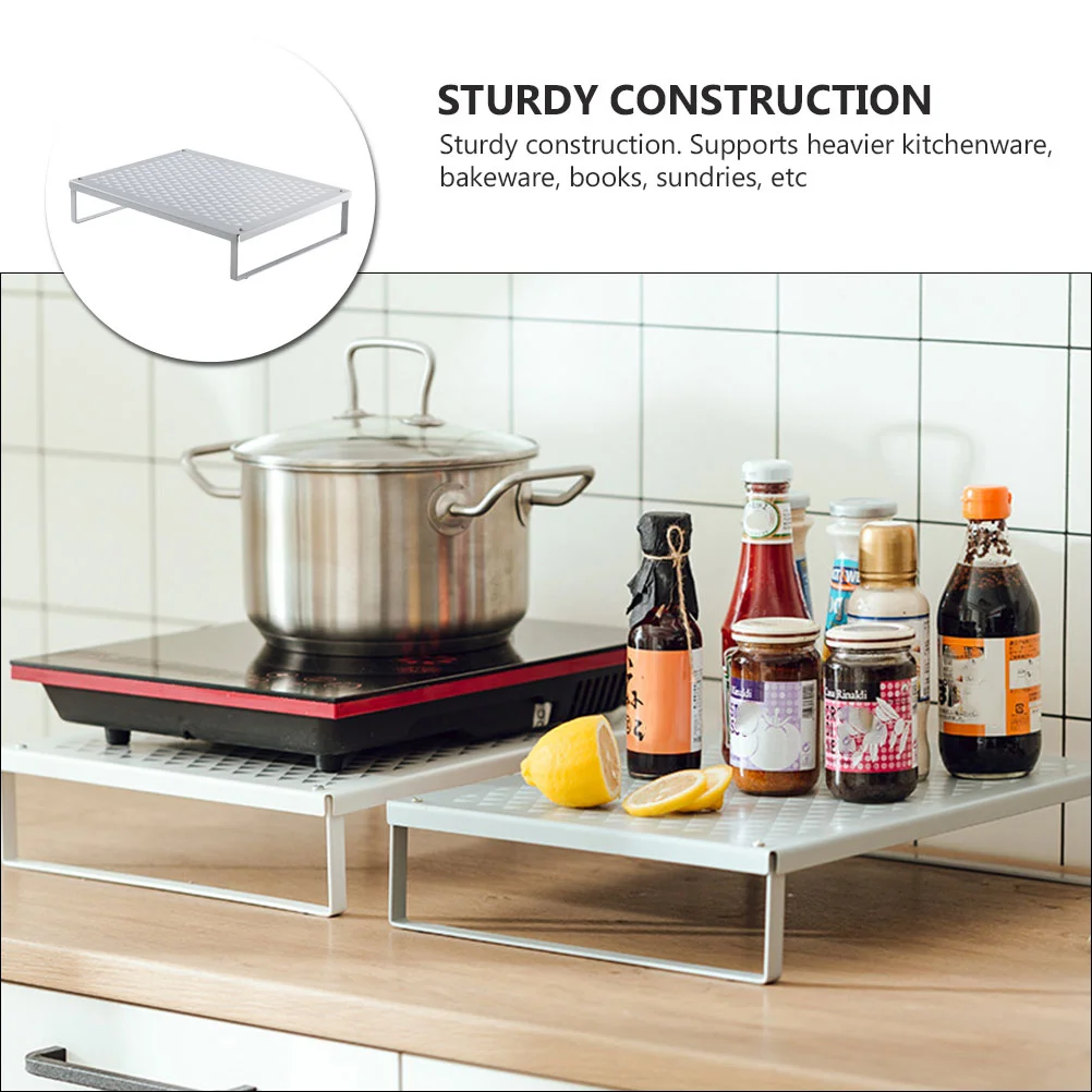 Multifunctional Storage Rack Electric Cooker Kitchenware Induction Furnace Stand Shelf Oven Bracket Grey Desktop Child