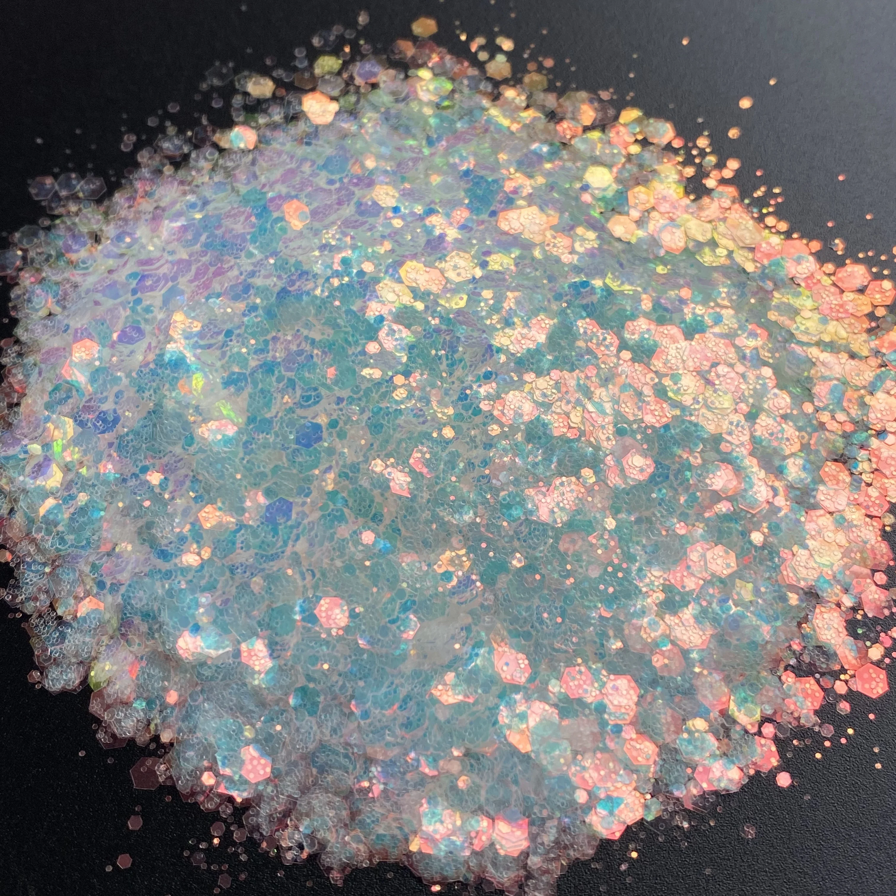 15g/Jar Bulk Cosmetic Body Glitter Sequins Neon Iridescent Chunky Nail Glitter Set For Makeup