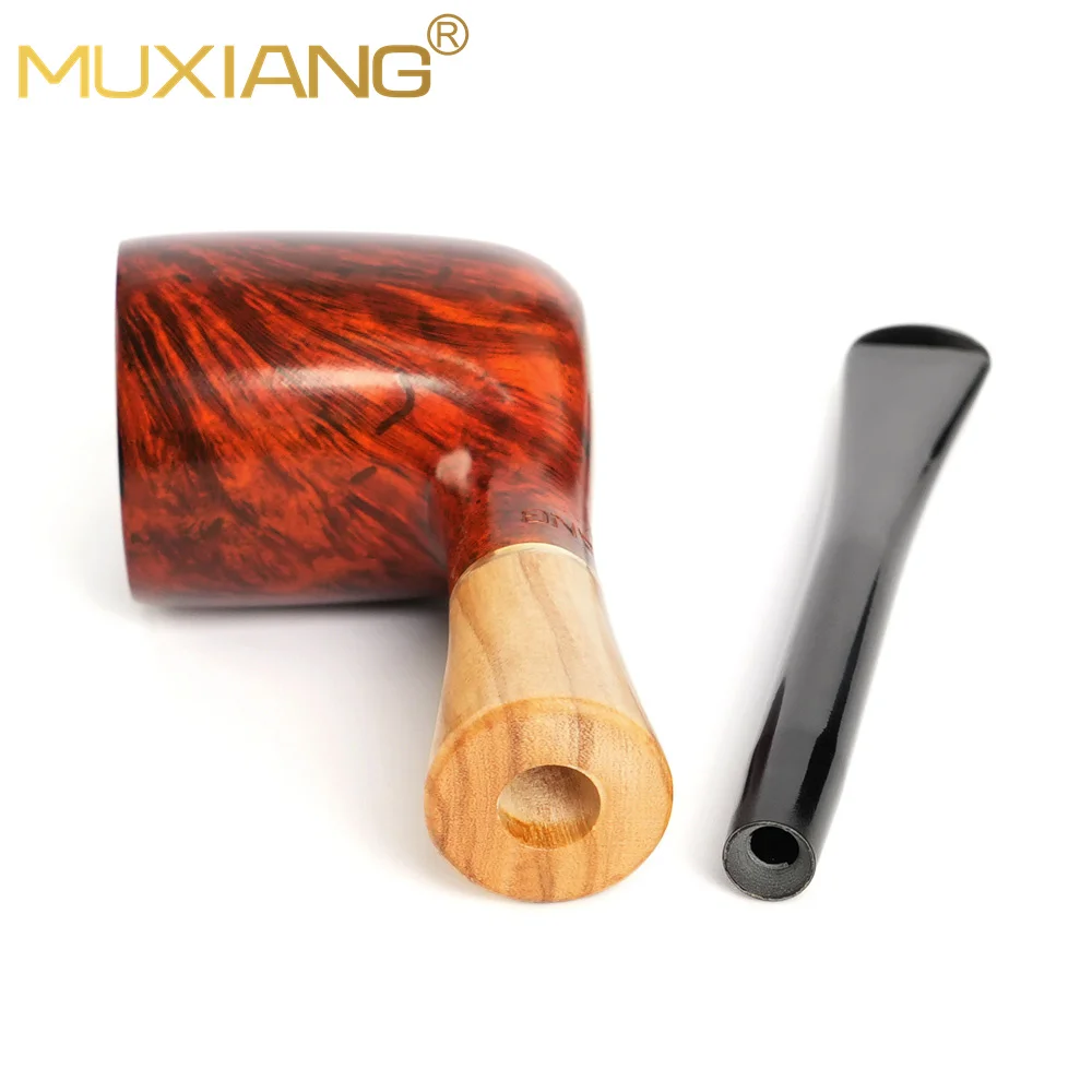 Briar Wooden Pipe Gift Set,  Men\'s Tobacco Pipe , Straight  Smoking Pipe Gift for Men, 3mm Filter Mouthpiece with clean tool