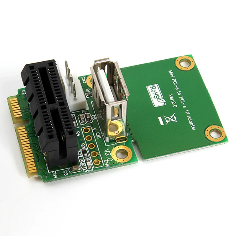 Mini PCI E To Pci Express 1X Riser Card With USB Interface Adapter 4Pin Power Supply Supports Full Height Half Height