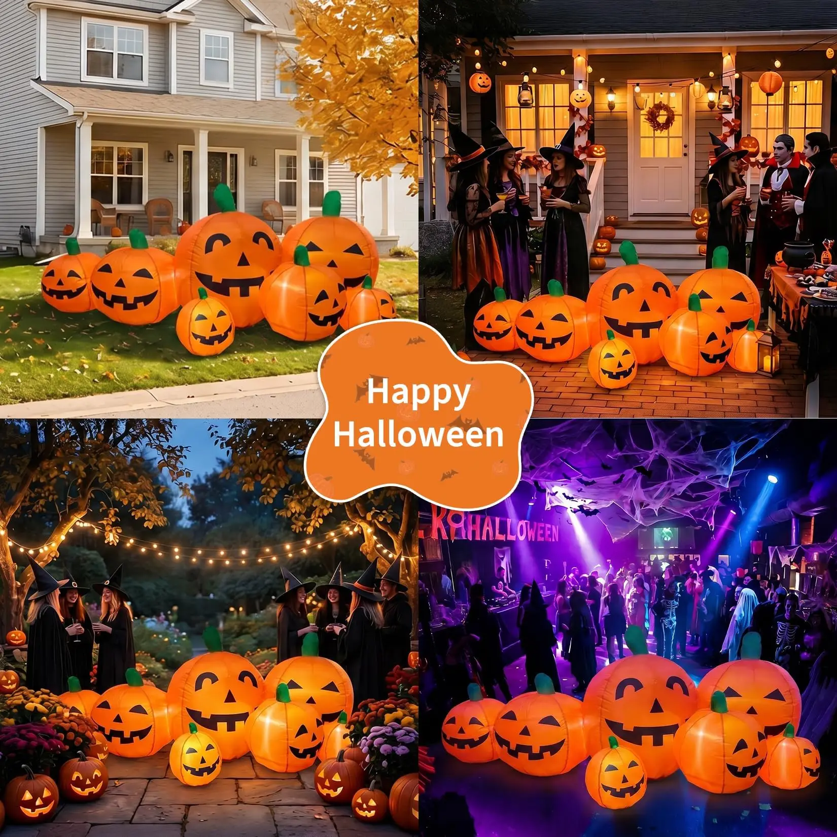 7.5ft Inflatable Halloween Pumpkin Decoration with LED Lights 8