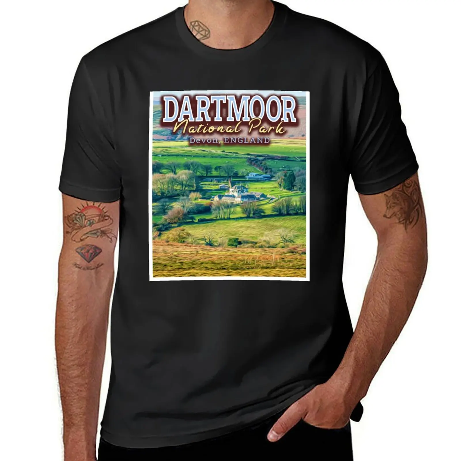 DARTMOOR NATIONAL PARK - DEVON ENGLAND UNITED KINGDOM T-Shirt customs sports fans mens graphic t-shirts anime