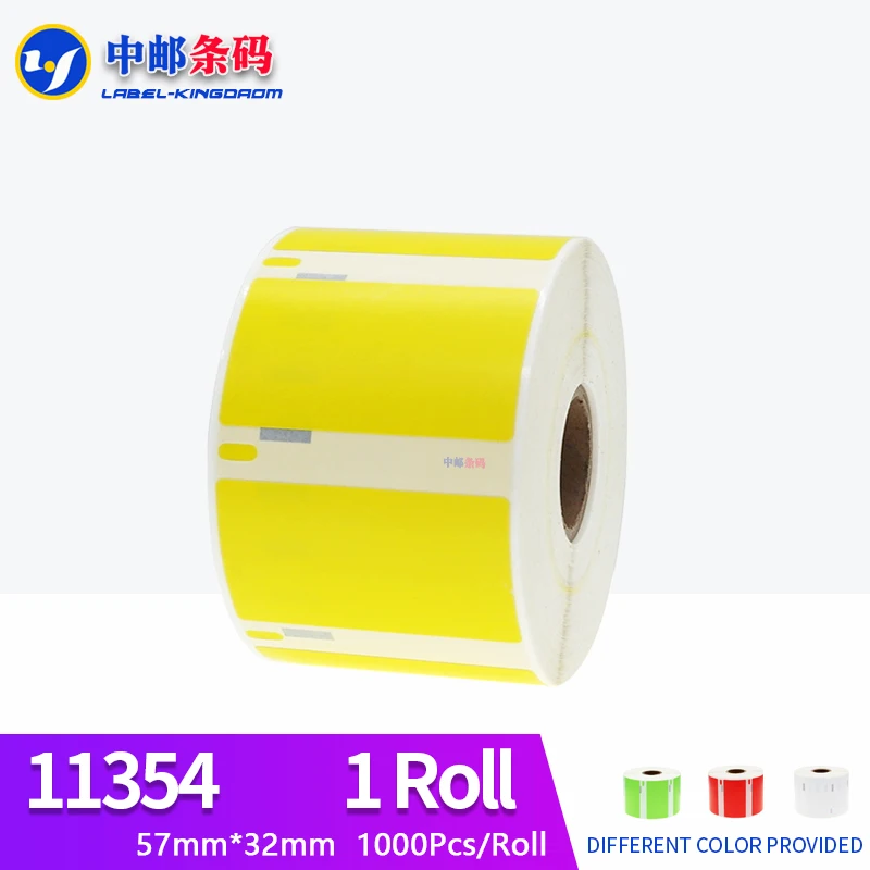 1Rolls Dymo Compatible Yellow 11354 Label 57mm*32mm 1000Pcs for LabelWriter 400 450 450Turbo Printer Seiko SLP 440 450