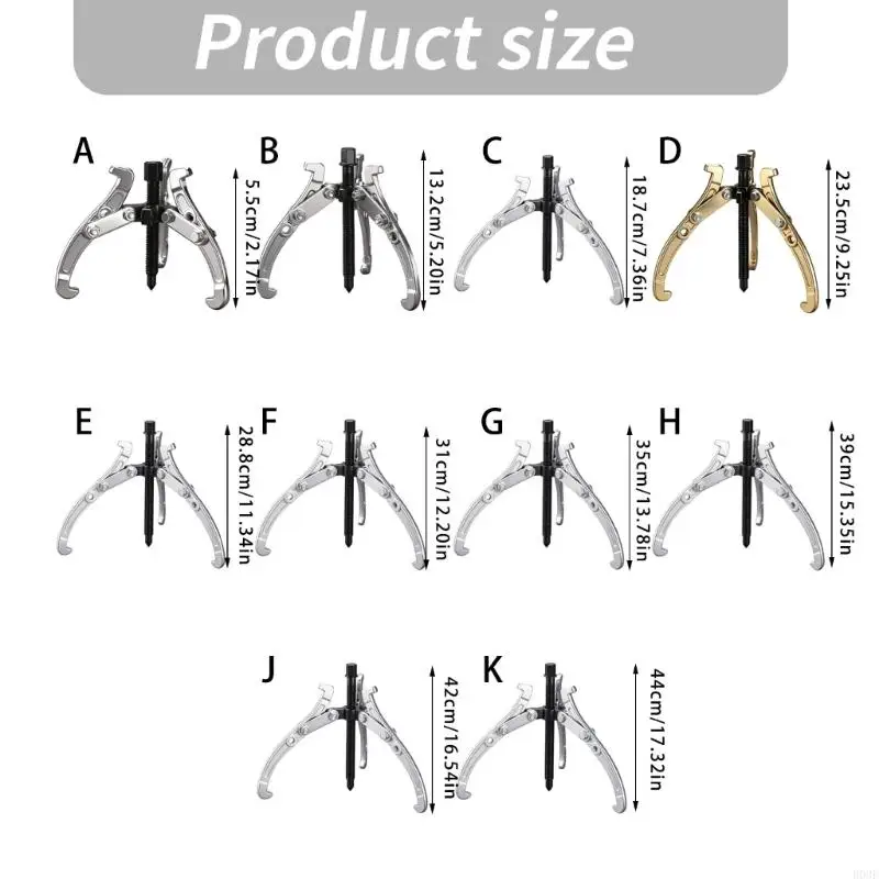 Mehrzweck-Abziehersatz mit 3 Backen, einstellbarer Breite und verbesserter Haltbarkeit für professionelle Mechaniker B03E – Detail 6