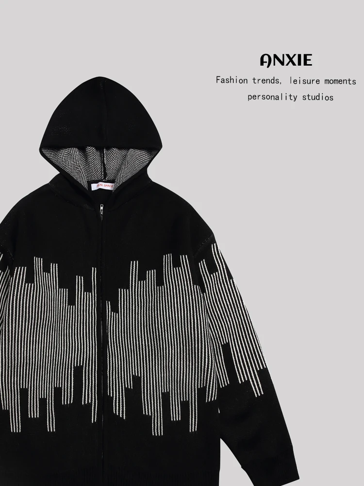 

ANXIE Trendy Brand | Recommended Good Things | Small Design | ex Splice Hoodie Knitted Sweater Jaet