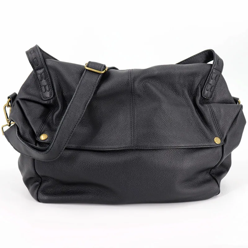 Large Soft Cowhide Female Shoulder Bag Women Handbags Solid Color Genuine Leather Crossbody Bag Winter New Lady Messenger Bag