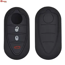 Silicone Remote Key Cover Case Fob Fit For Alfa Romeo Mito Giulietta 159 Gta Gtv Brera 4c Shell Styling Rubber Holder Protector