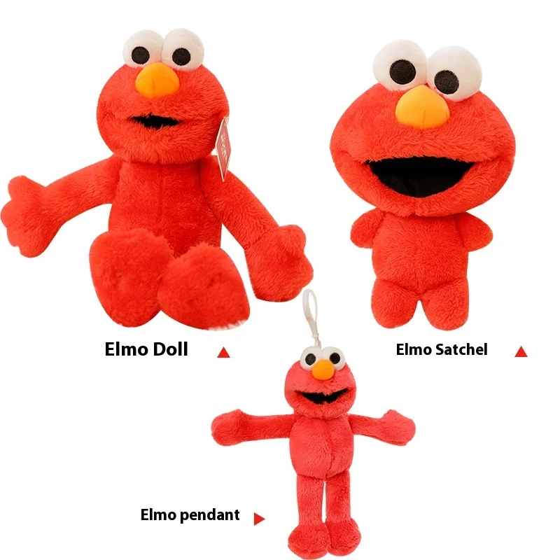 Aoger muñeca de Barrio Sésamo auténtica, juguetes de peluche, Elmo, bolso de hombro con cremallera, colgante, almohada de abrazo para dormir, regalo para niños