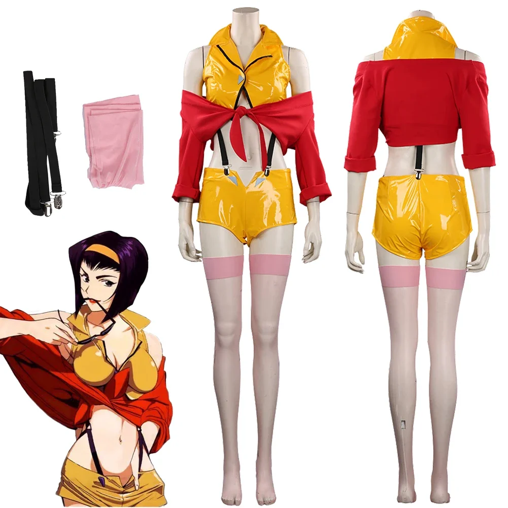 

Faye Valentine Fantasy Anime Cowboy Cosplay Bebop Costume Disguise Adult Women Cosplay Roleplay Fantasia Outfits Female