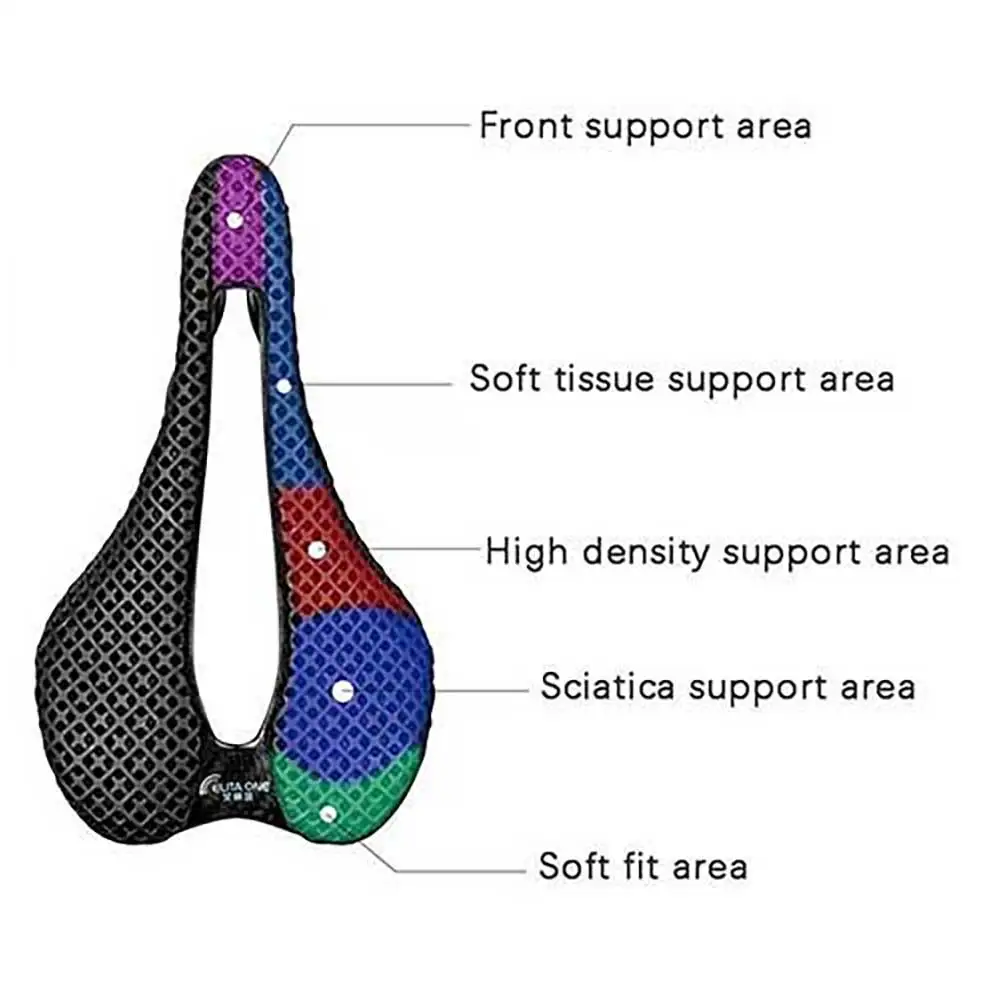 Elitaone 3D Printed Saddle SLR Carbon Road/MTB Bike Saddles 245x145mm Competition Comfort Saddle view 4