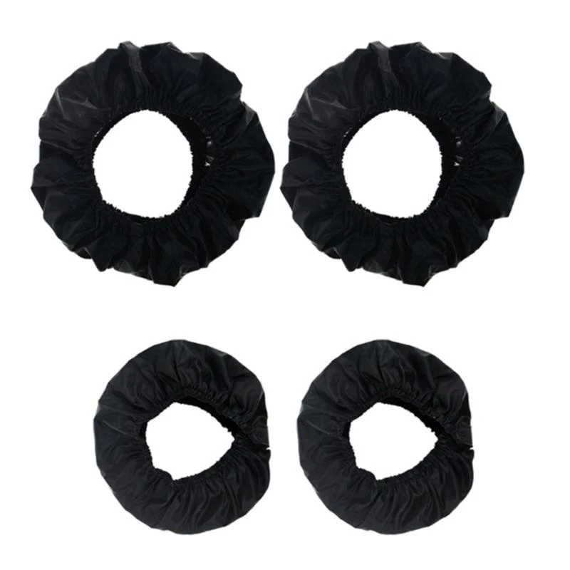 

Q81A Pack of 4pcs Baby Strollers Wheel Cover Dustproof Pushchair Accessories Black
