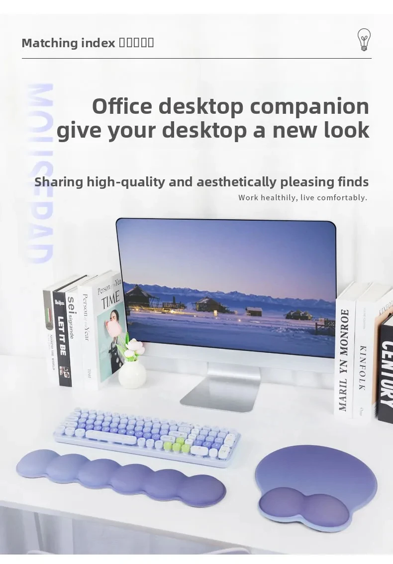 Dicke Schaumstoff-Handgelenkauflage Mauspad Tastaturunterlage Ergonomische Schreibtischunterlage für Büro und Gaming 5 Musteroptionen – Detail 4